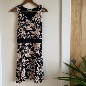 Navy cream floral dress